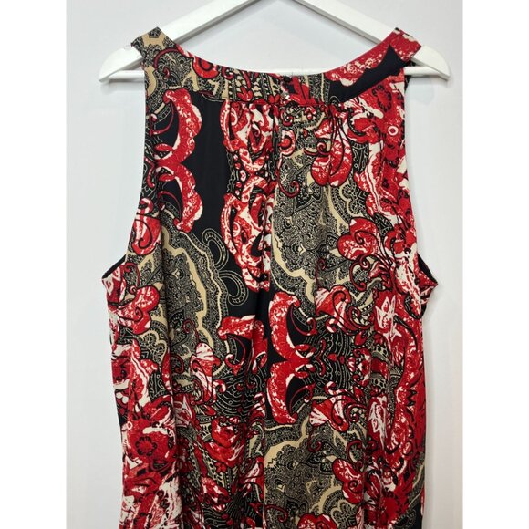 Ashley Stewart Top Womens Plus Size 26 4X Shirt Sleeveless Tunic Blouse Red Work - Picture 9 of 16